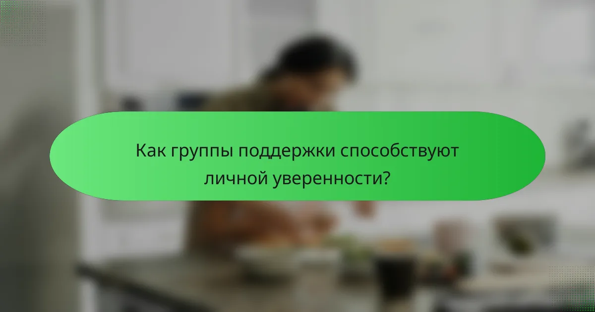 Как группы поддержки способствуют личной уверенности?