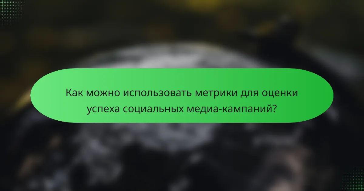 Как можно использовать метрики для оценки успеха социальных медиа-кампаний?