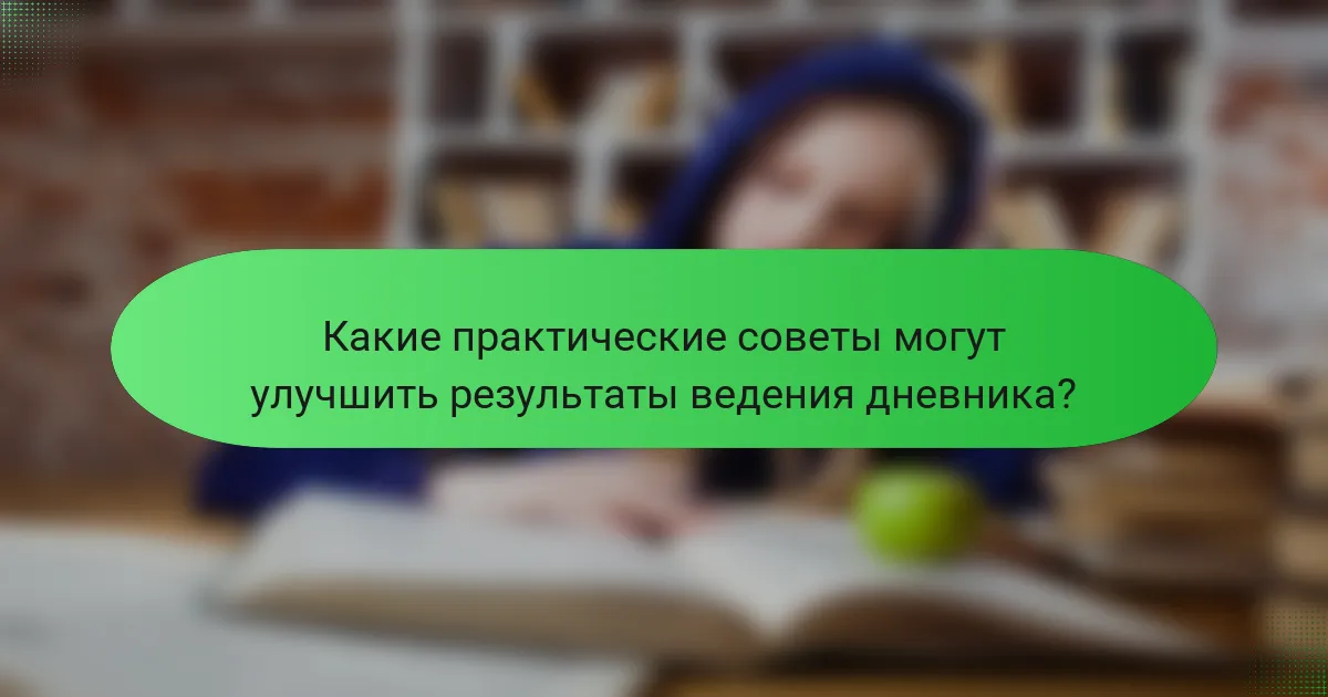 Какие практические советы могут улучшить результаты ведения дневника?