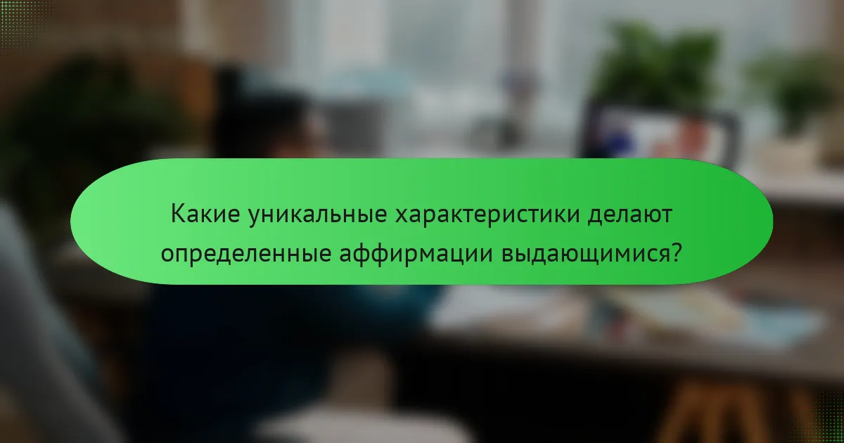 Какие уникальные характеристики делают определенные аффирмации выдающимися?