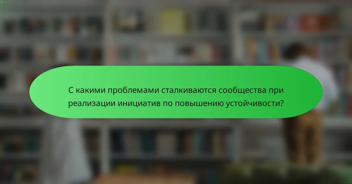 С какими проблемами сталкиваются сообщества при реализации инициатив по повышению устойчивости?